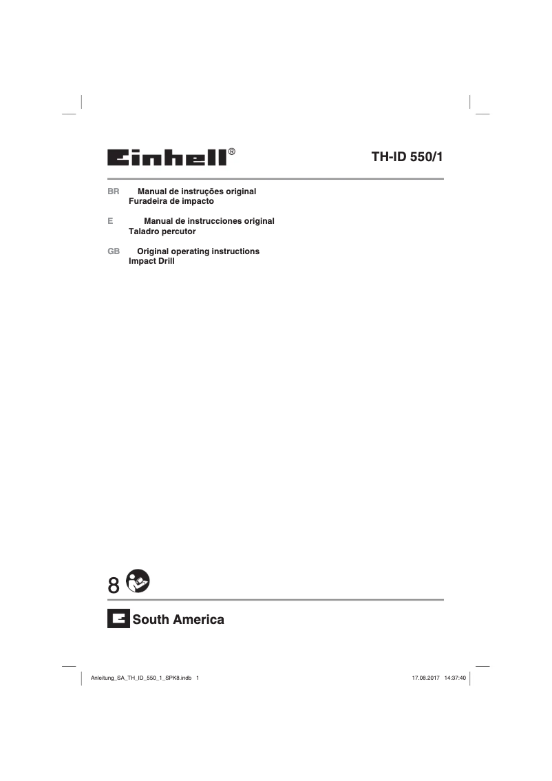 Page 1 de la notice Manuel utilisateur Einhell TH-ID 550/1 E