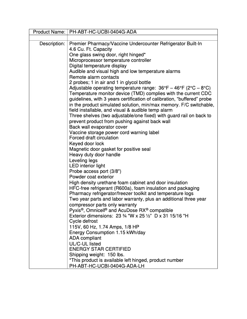 Page 1 de la notice Manuel utilisateur American BioTech Supply ABT-HC-UCBI-0404G-ADA