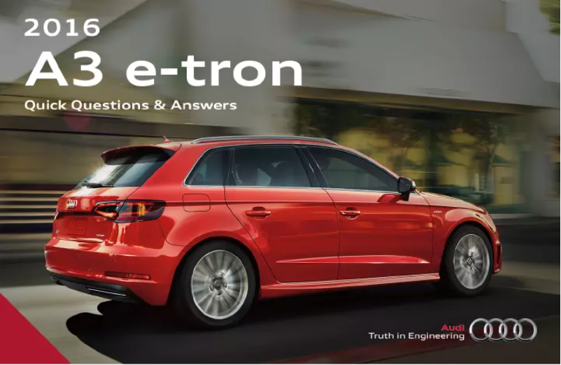 Page 1 de la notice Manuel utilisateur Audi A3 e-tron (2016)