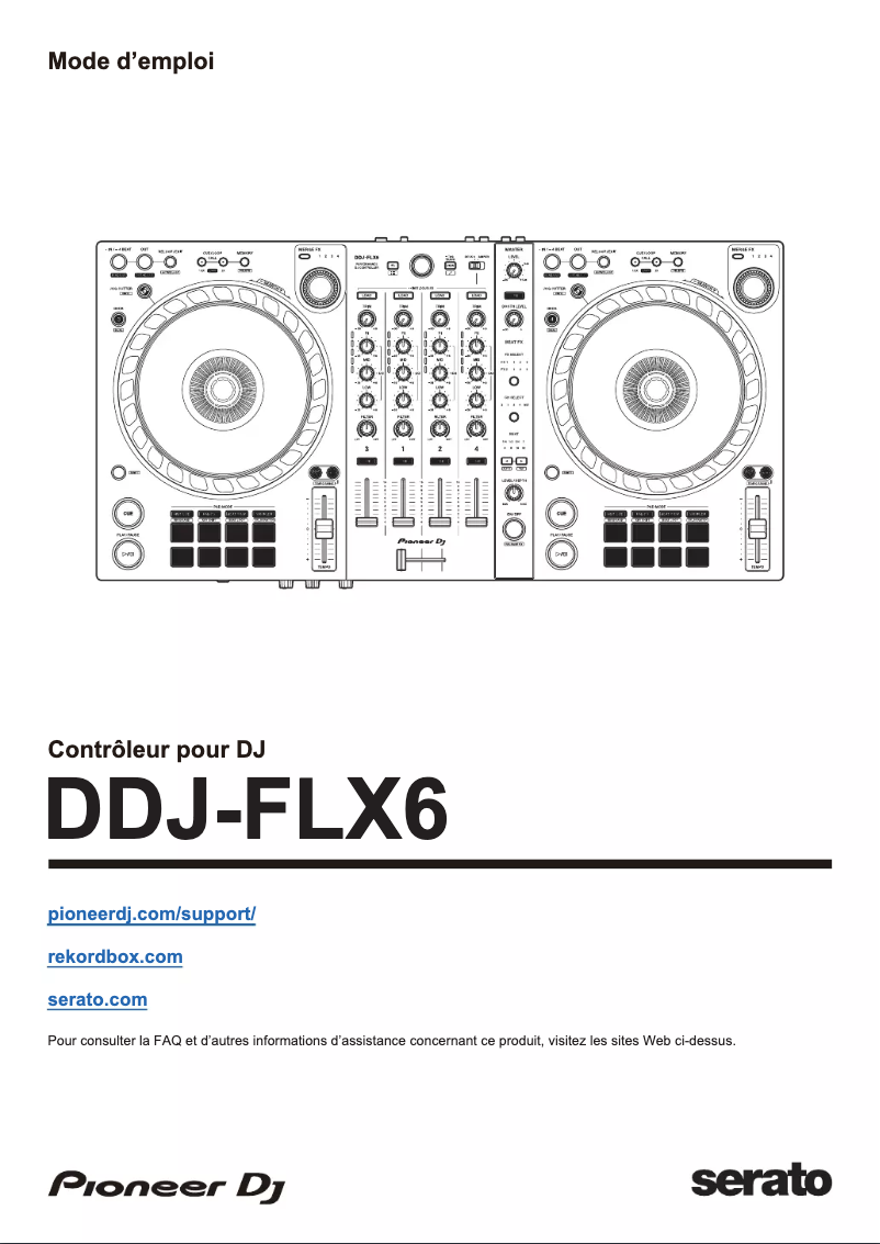 Page 1 de la notice Guide de démarrage rapide Pioneer DDJ-FLX6