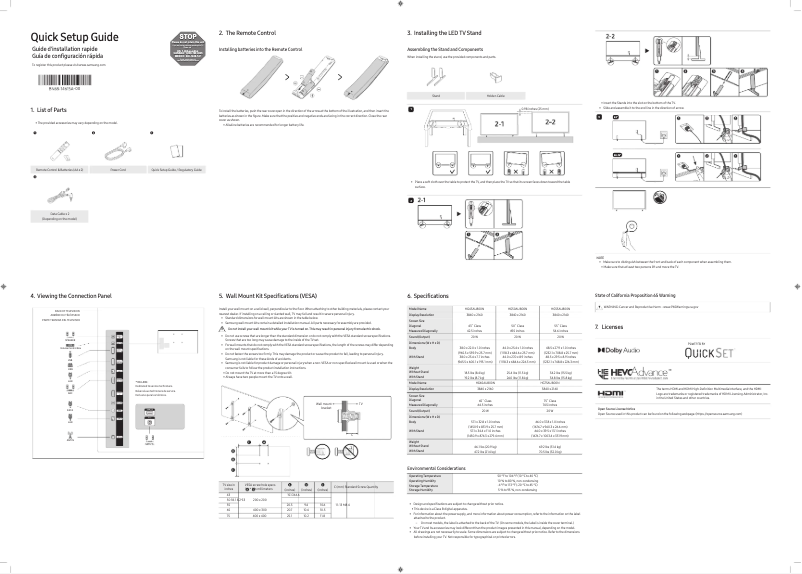 Image de la première page du manuel de l'appareil HG55AU800NF
