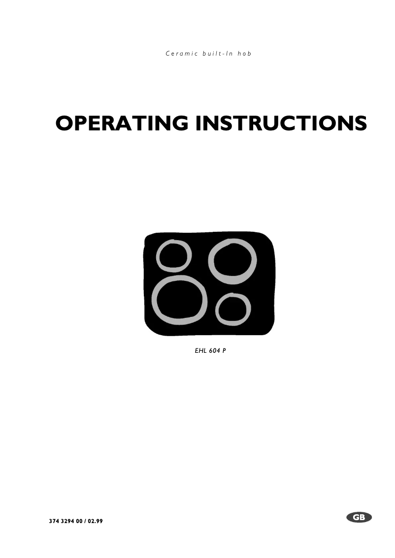 Page 1 de la notice Manuel utilisateur Electrolux EHL604P