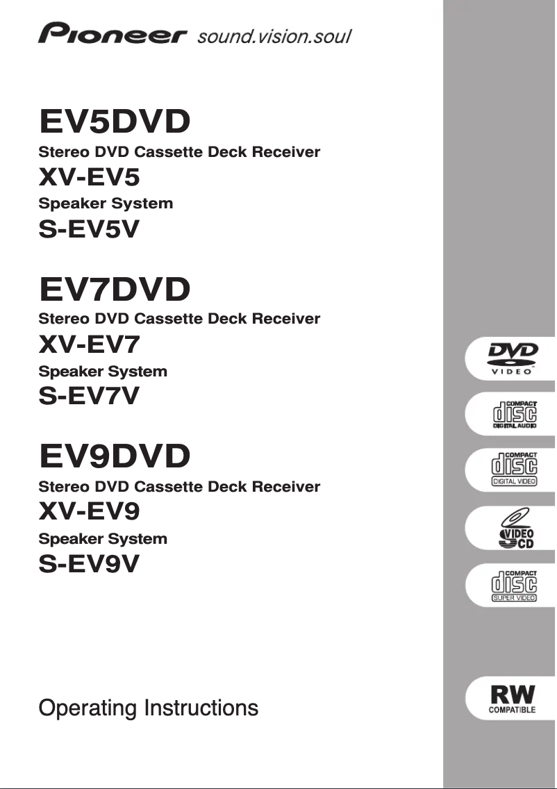 Page 1 de la notice Manuel utilisateur Pioneer EV-5DVD