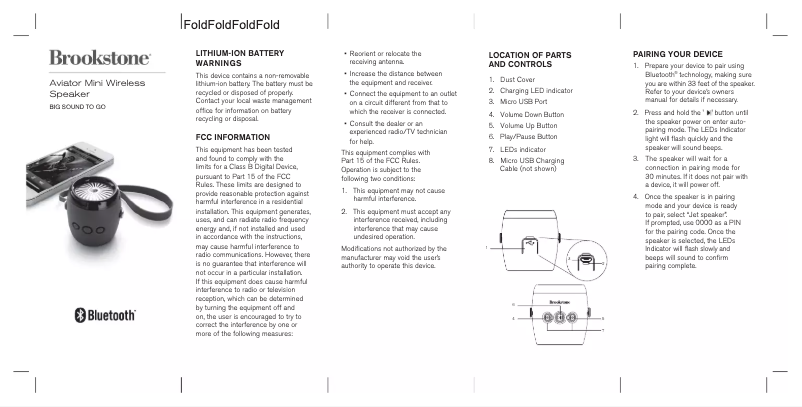 Image de la première page du manuel de l'appareil Aviator