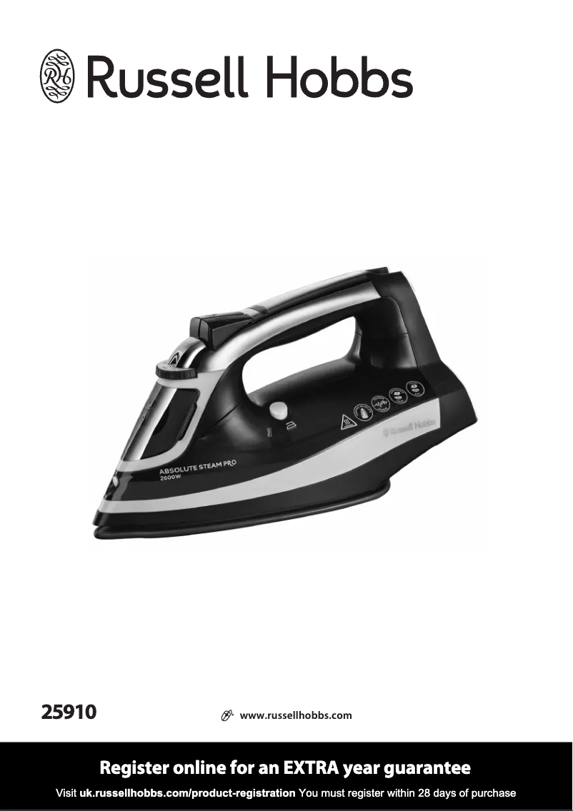 Page 1 de la notice Manuel utilisateur Russell Hobbs Absolute Steam Ultra 25910