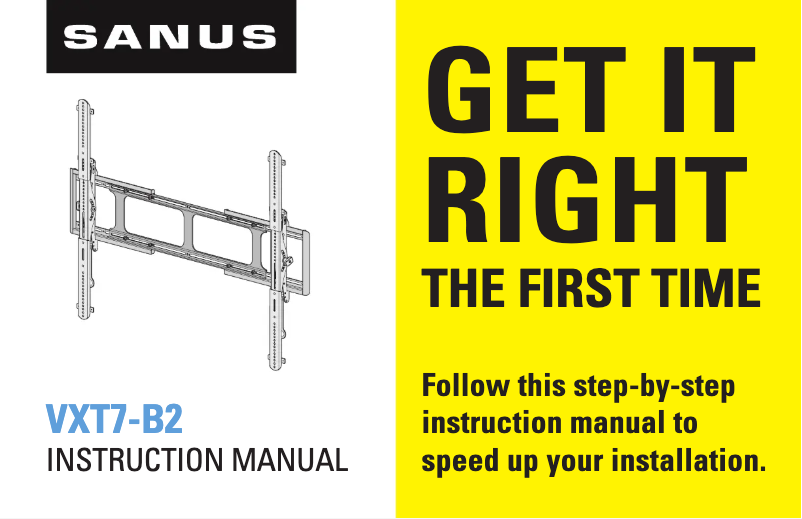Page 1 de la notice Guide d'installation Sanus VXT7-B2