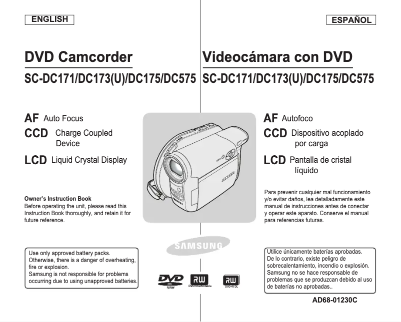 Page 1 de la notice Manuel utilisateur Samsung SC-DC175