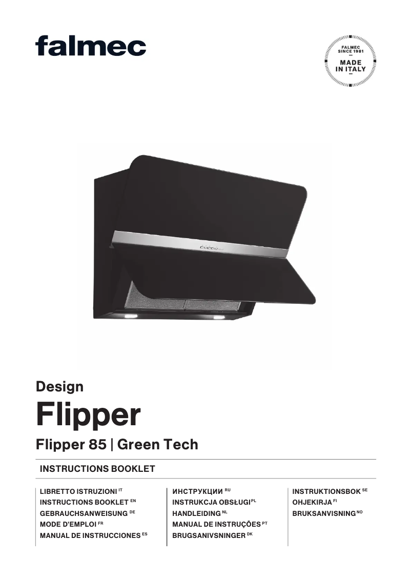 Page n°1 - Manuel utilisateur Falmec Flipper