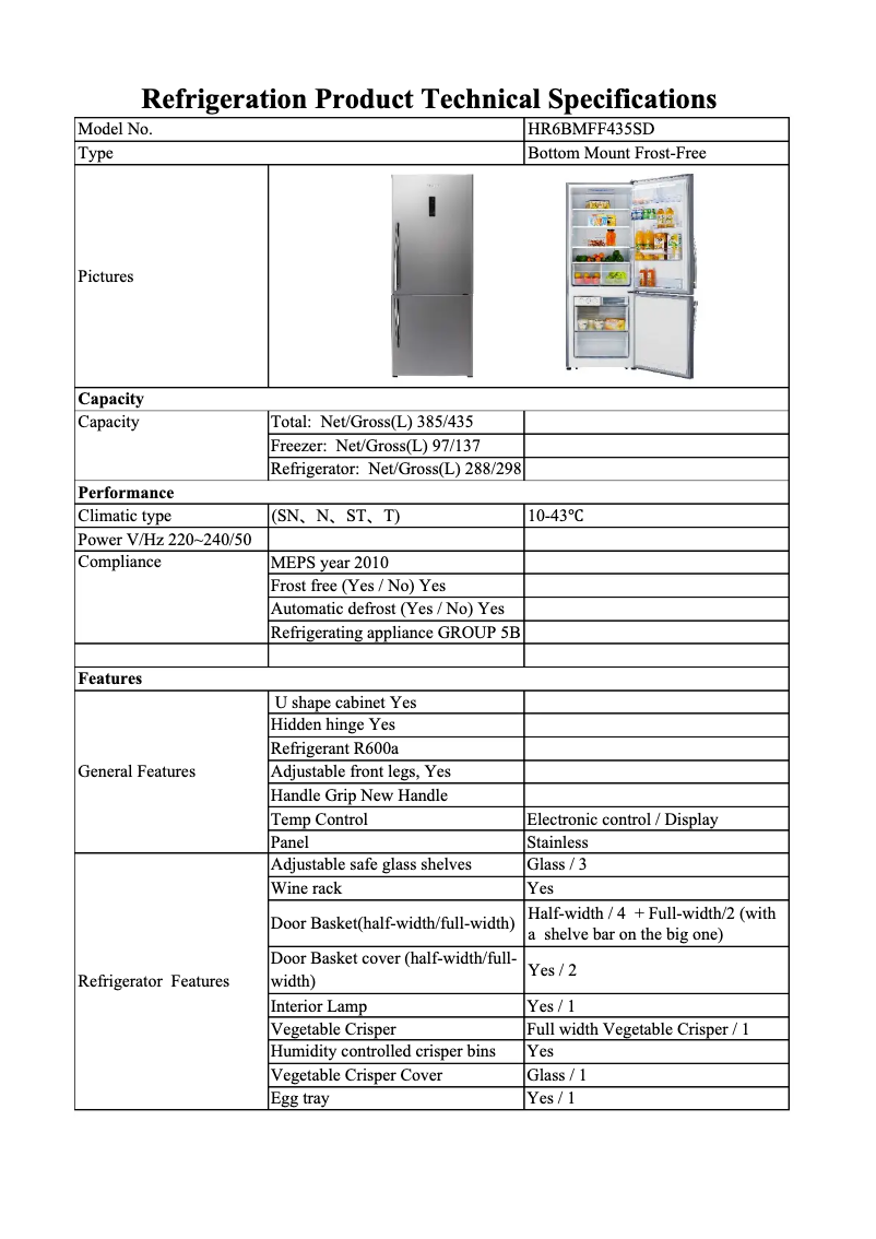 Image de la première page du manuel de l'appareil HR6BMFF435D