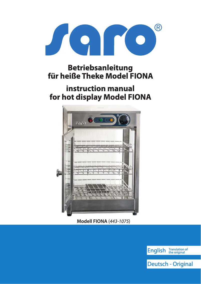 Page n°1 - Manuel utilisateur Saro FIONA 443-1075