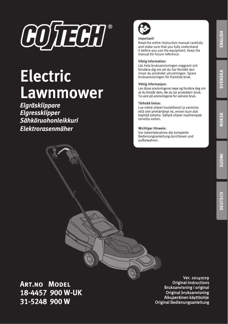 Image de la première page du manuel de l'appareil 900 W