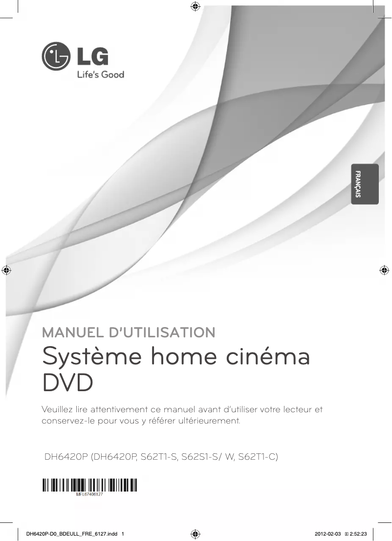 Page 1 de la notice Manuel utilisateur LG DH6420P