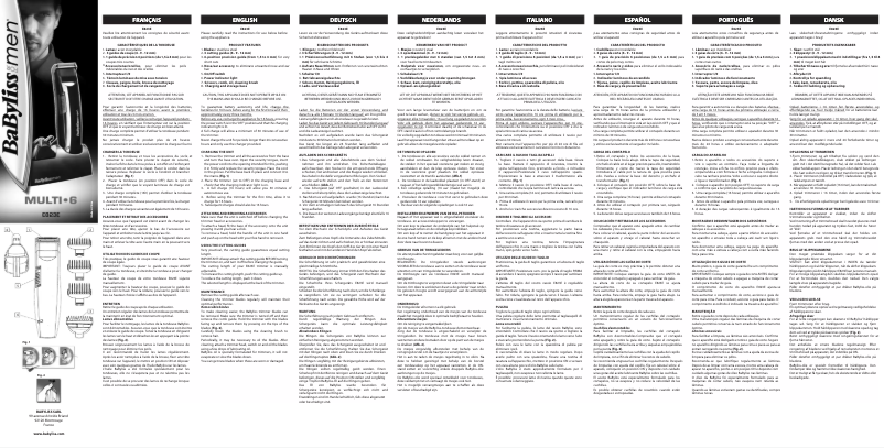Page 1 de la notice Manuel utilisateur BaByliss Multi-6 E823E
