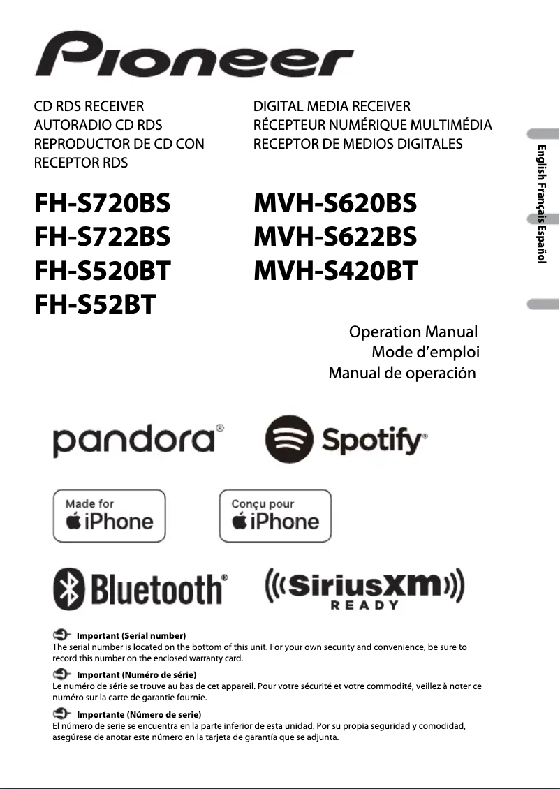 Image de la première page du manuel de l'appareil FH-S52BT