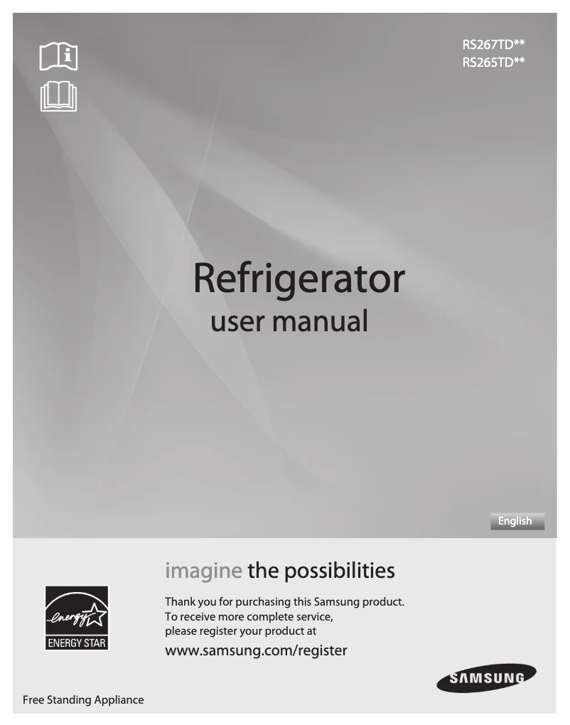 Page 1 de la notice Manuel utilisateur Samsung RS265TDRS
