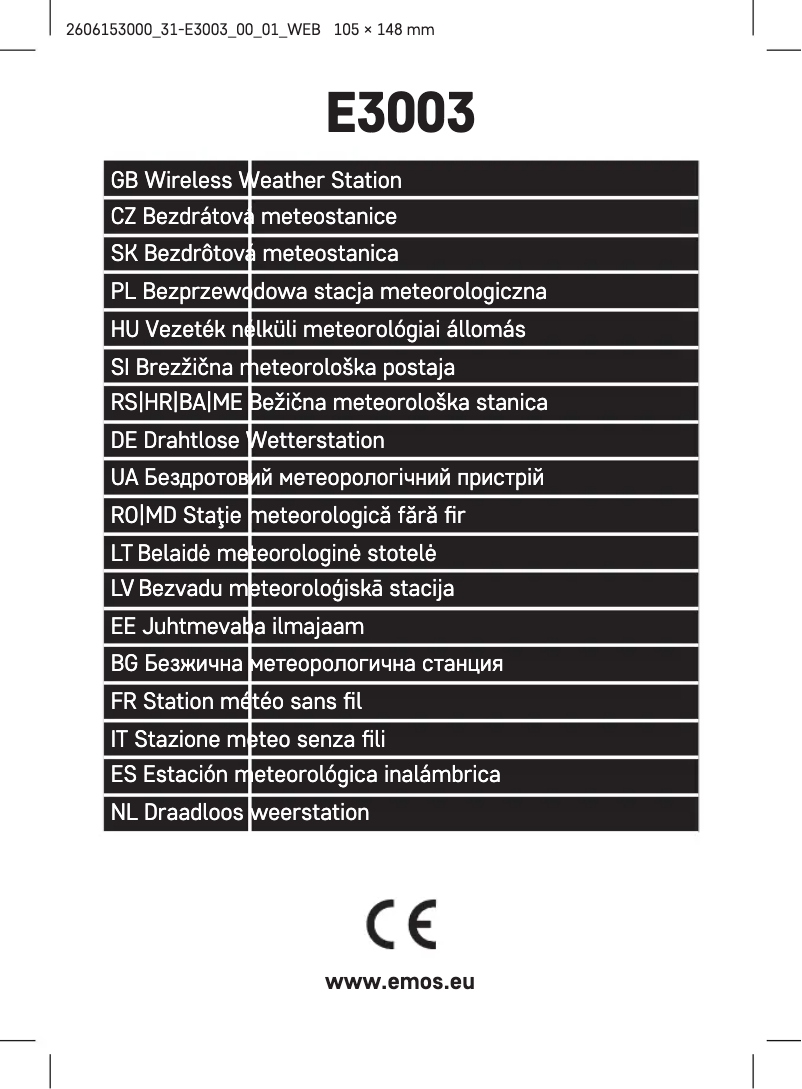 Image de la première page du manuel de l'appareil E3003