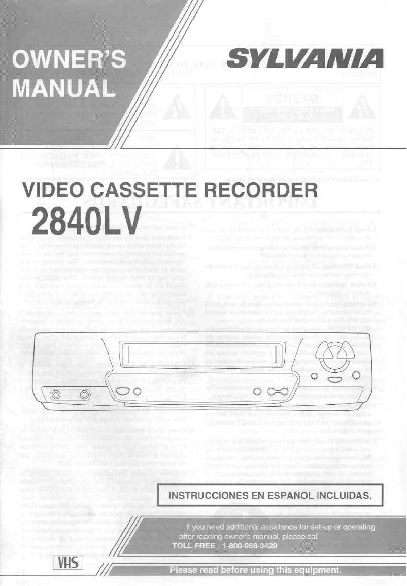 Page n°1 - Manuel utilisateur Sylvania 2840LV