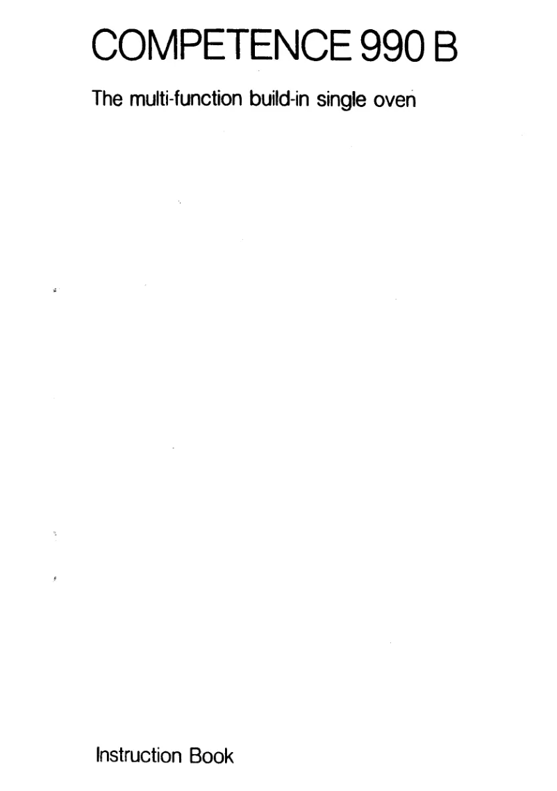 Image de la première page du manuel de l'appareil Competence 990 B