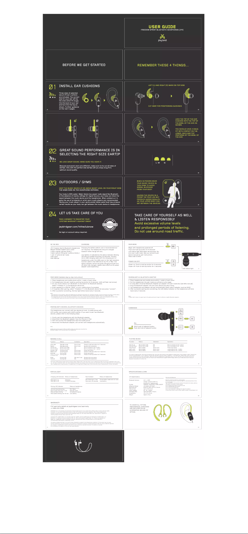 Page 1 de la notice Manuel utilisateur JayBird JF4