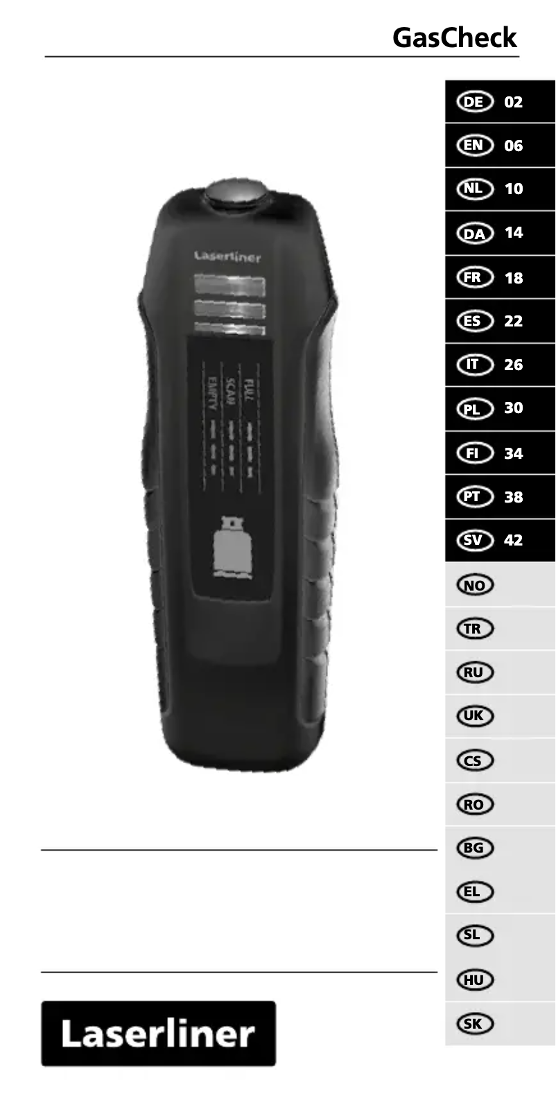 Page 1 de la notice Manuel utilisateur Laserliner GasCheck