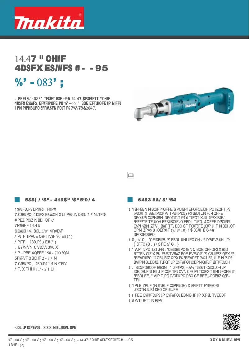 Page n°1 - Fiche technique Makita DFL083FZ