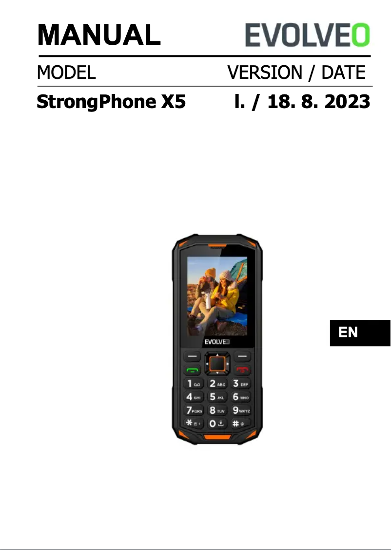 Página 1 del manual Manual de usuario Evolveo StrongPhone X5