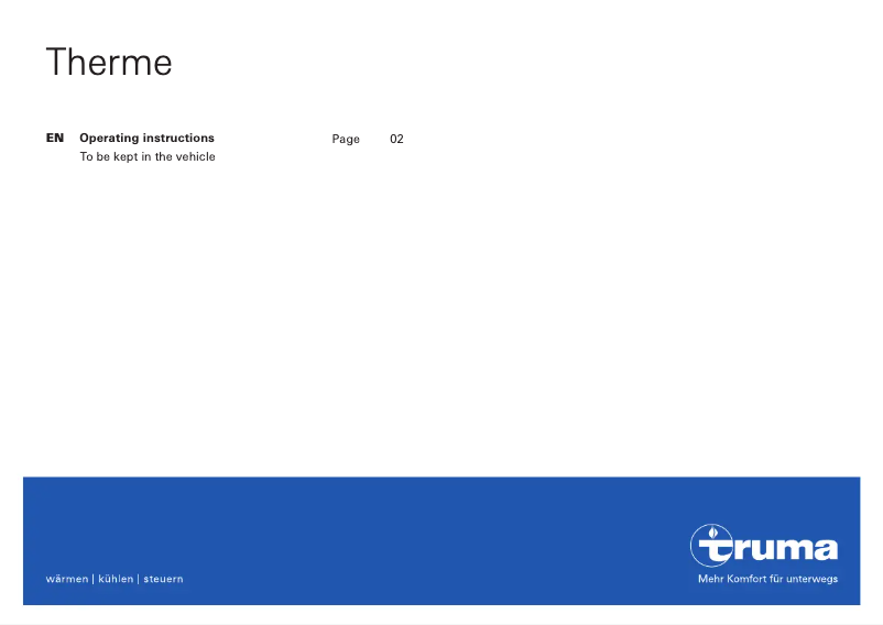 Image de la première page du manuel de l'appareil Therme