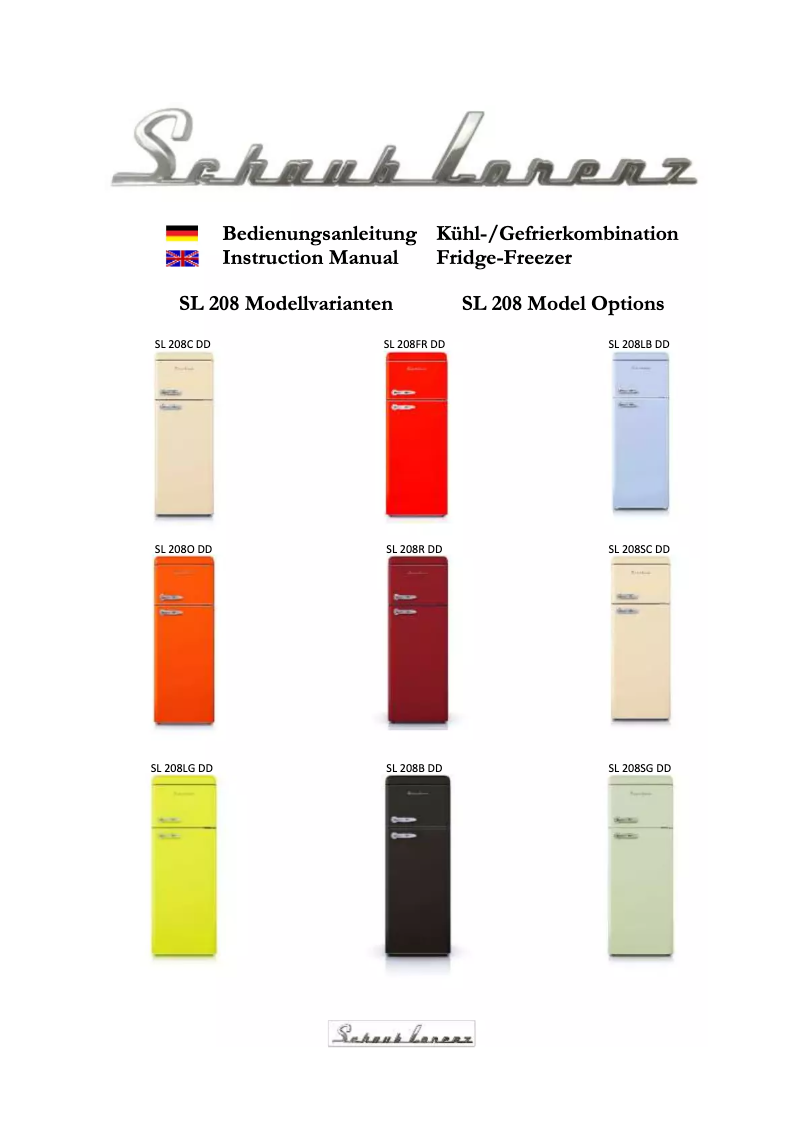 Page n°1 - Manuel utilisateur Schaub Lorenz SL208LB DD