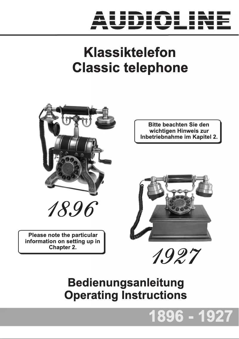 Imagen de la primera página del manual del dispositivo Klassiktelefon 1896