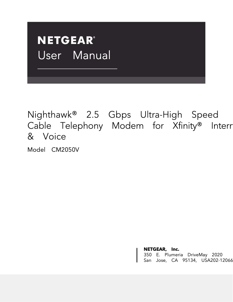 Page 1 de la notice Manuel utilisateur Netgear Nighthawk CM2050V