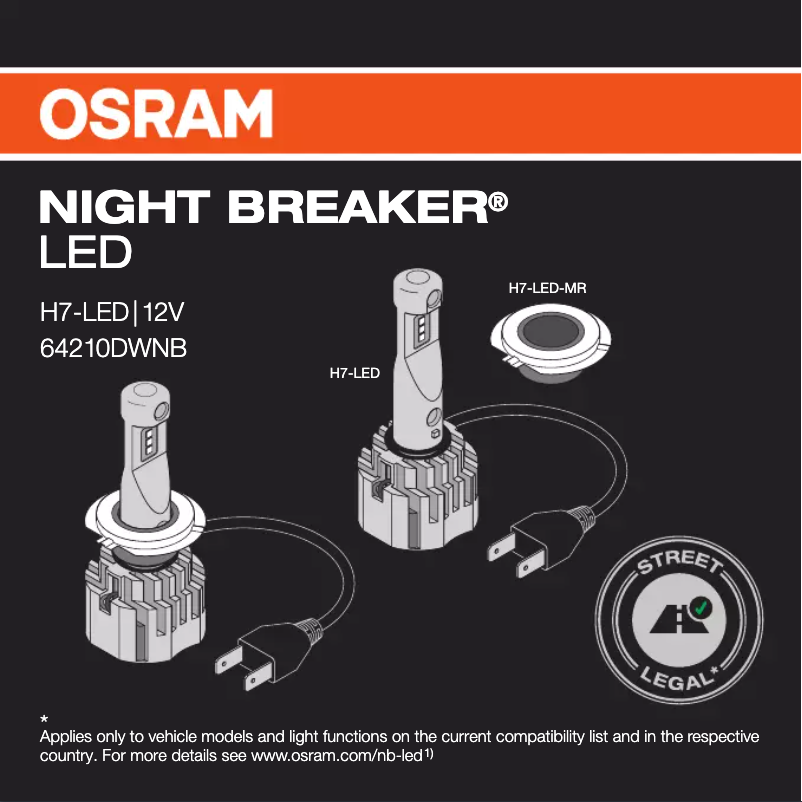 Page n°1 - Instructions / montage Osram NIGHT BREAKER H7-LED