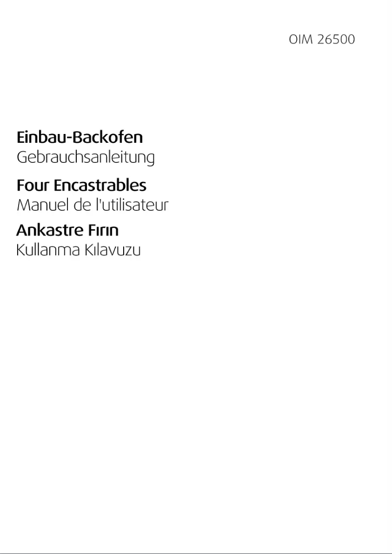 Image de la première page du manuel de l'appareil OIM 26500 X