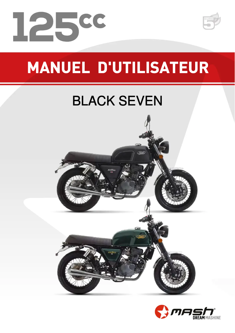 Page n°1 - Manuel utilisateur Mash Black Seven 125cc (2021)