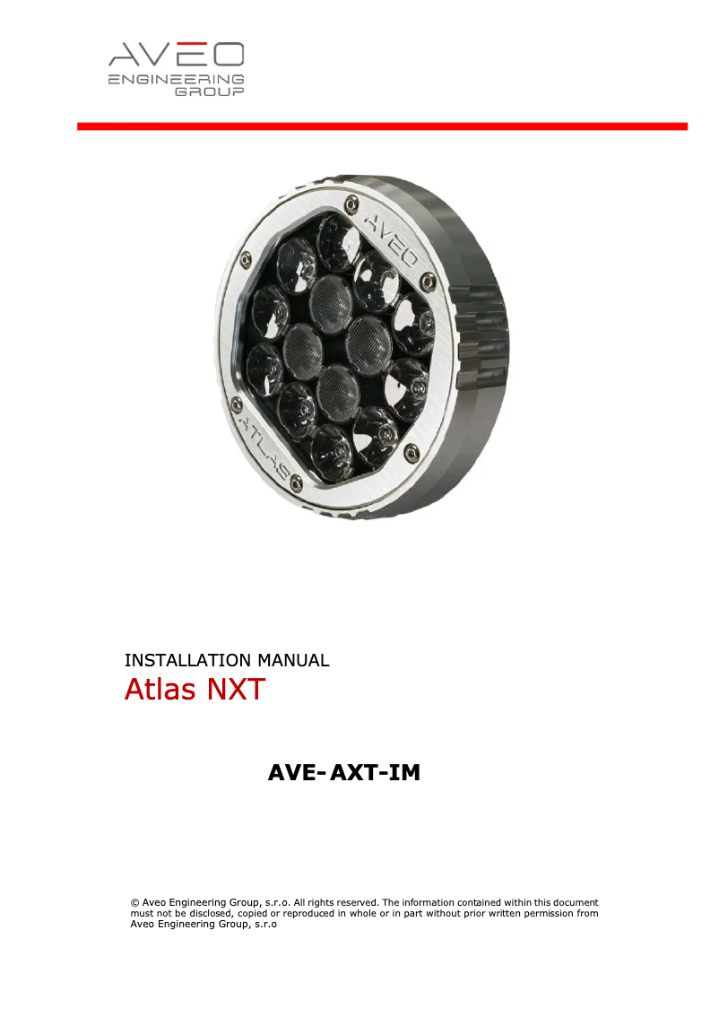 Página 1 del manual Manual de usuario Aveo Engineering AVE-RBXTACR-D01