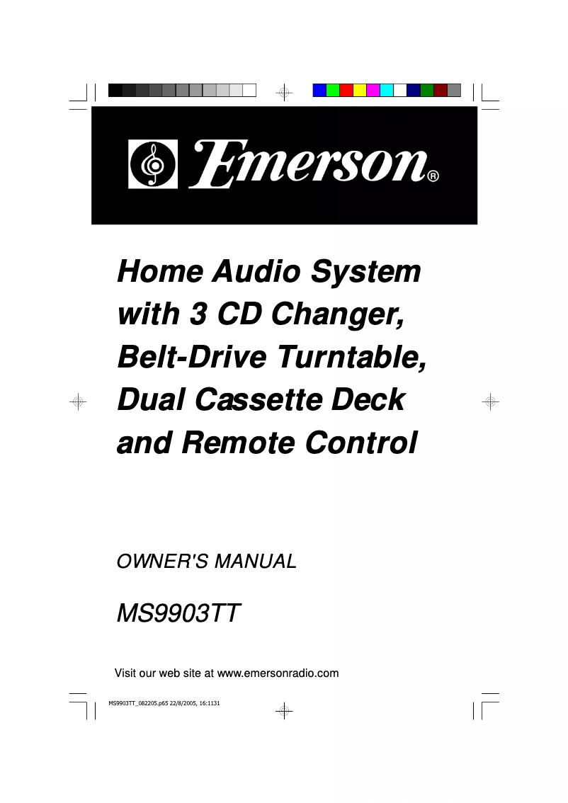 Image de la première page du manuel de l'appareil MS9903TT