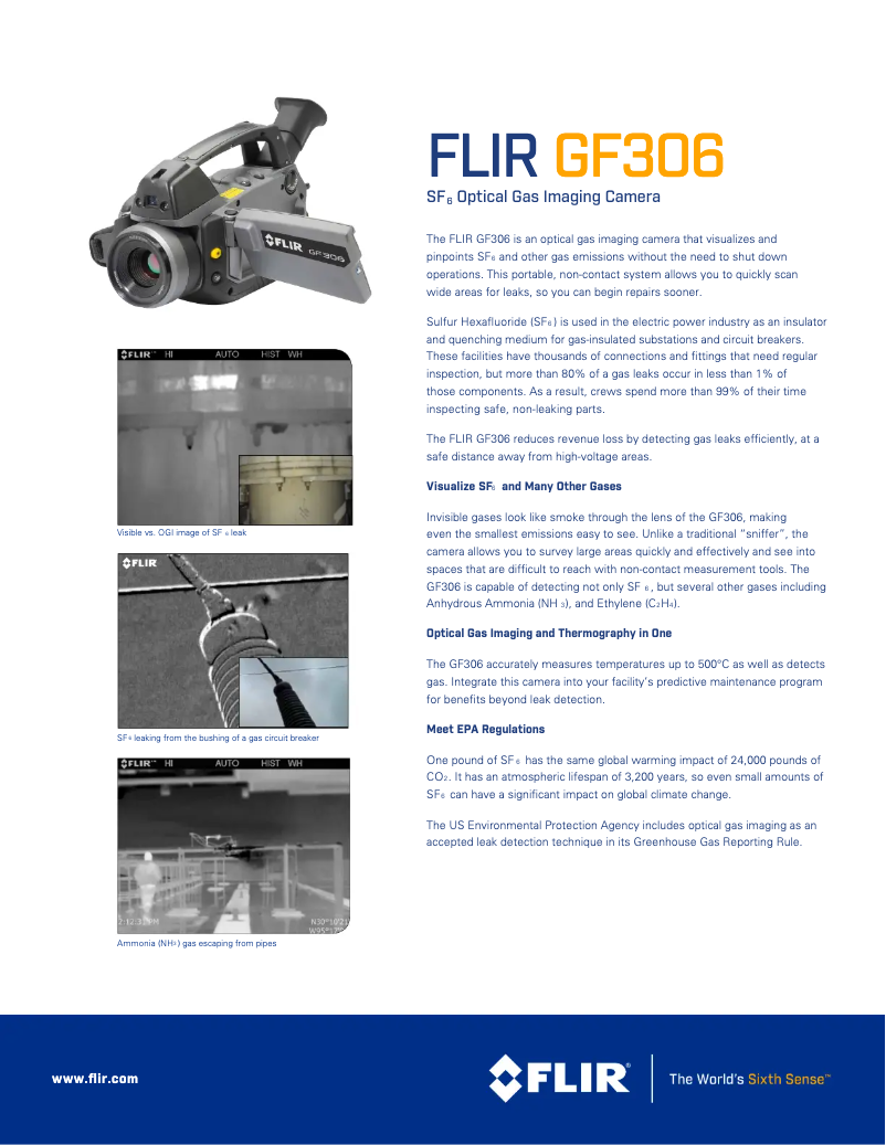 Page 1 de la notice Fiche technique FLIR GF306