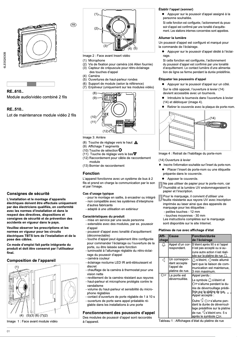 Page n°1 - Manuel utilisateur Hager REU510X