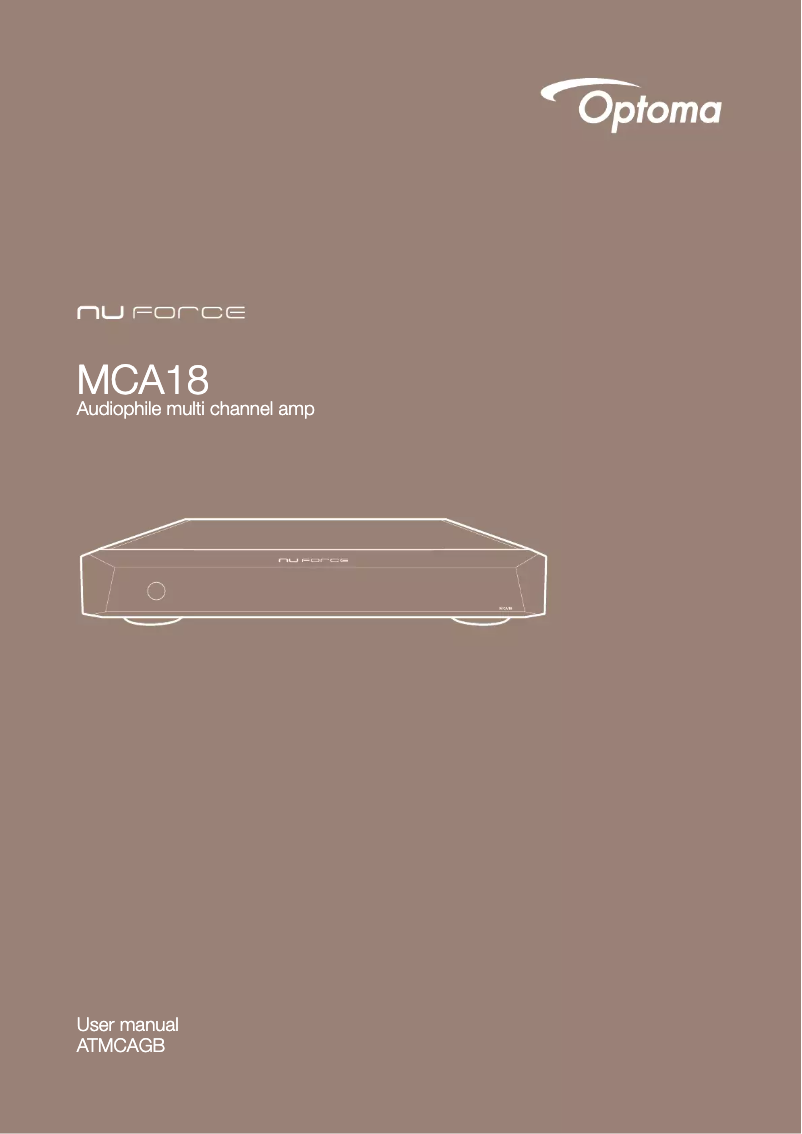 Page n°1 - Manuel utilisateur NuForce MCA-18