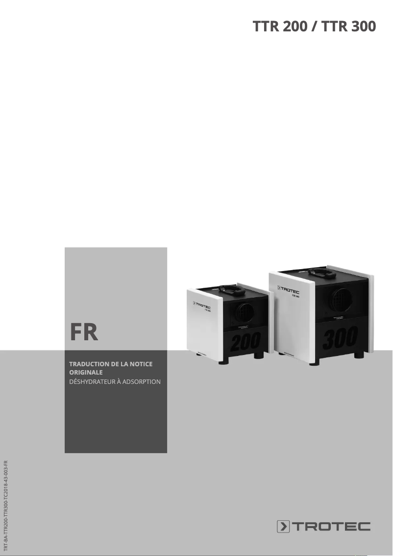 Page n°1 - Manuel utilisateur Trotec TTR 300