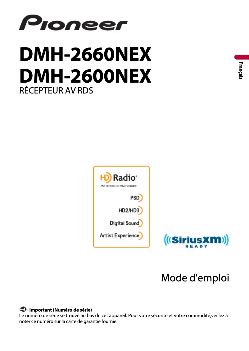 Image de la première page du manuel de l'appareil DMH-2600NEX