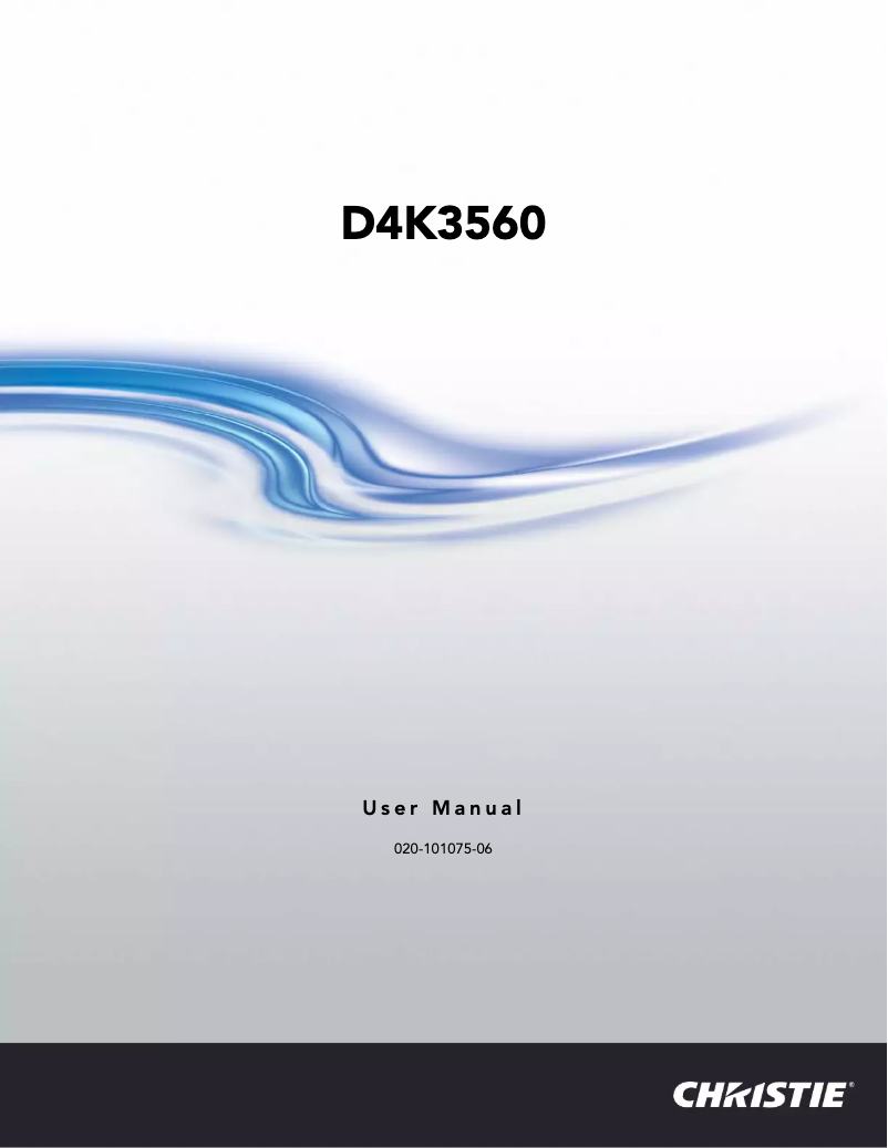 Page n°1 - Manuel utilisateur Christie D4K3560