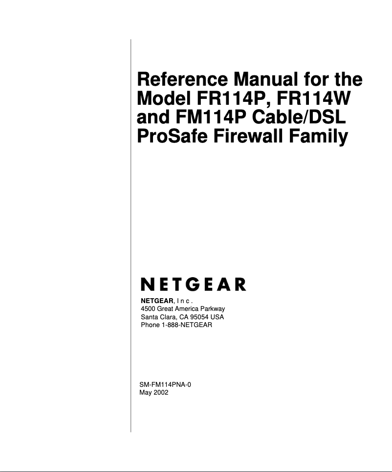 Page 1 de la notice Mode d'emploi Netgear FR114P