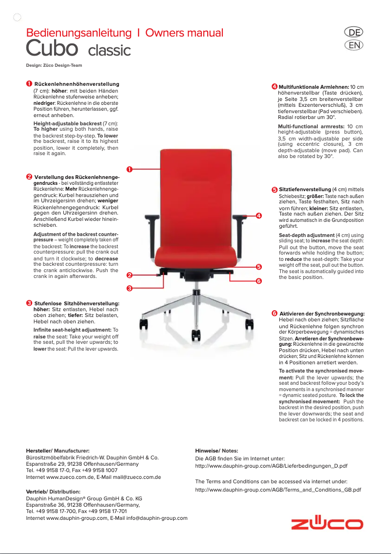 Page n°1 - Manuel utilisateur ZÜCO Cubo Classic