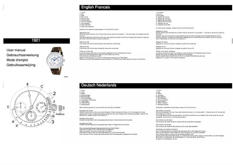 Image de la première page du manuel de l'appareil 1921