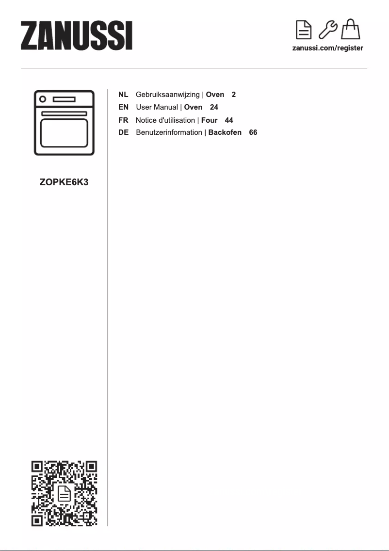 Page n°1 - Manuel utilisateur Zanussi ZOPKE6K3