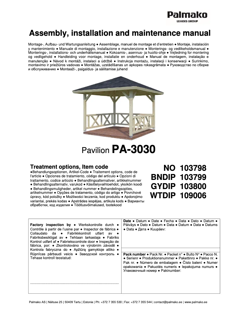 Imagen de la primera página del manual del dispositivo Betty