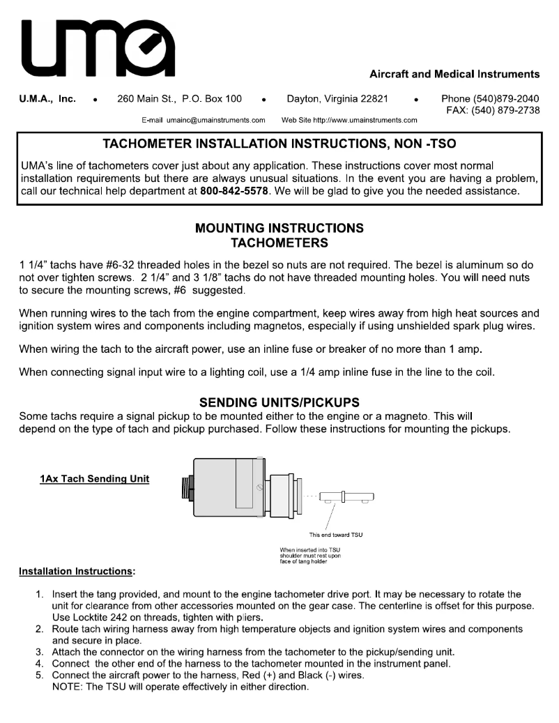 Page 1 de la notice Manuel utilisateur UMA 19-511-101