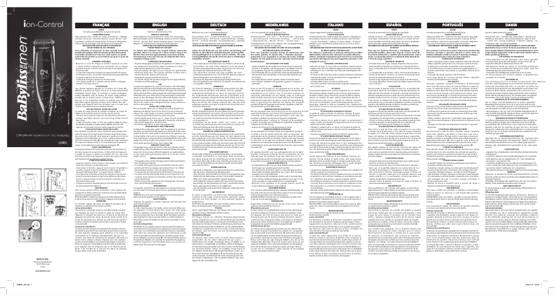 Page 1 of the manual User Manual BaByliss E880E ion-Control