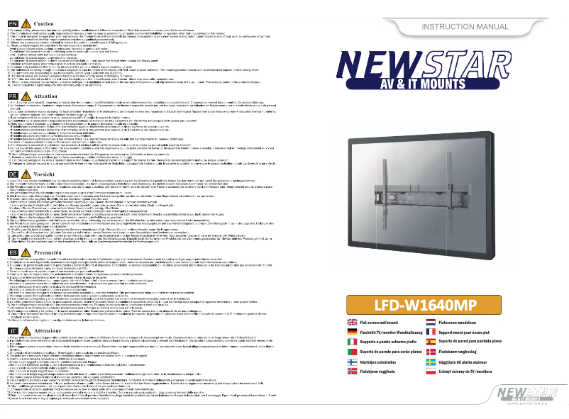 Page n°1 - Manuel utilisateur Newstar LFD-W1640MP