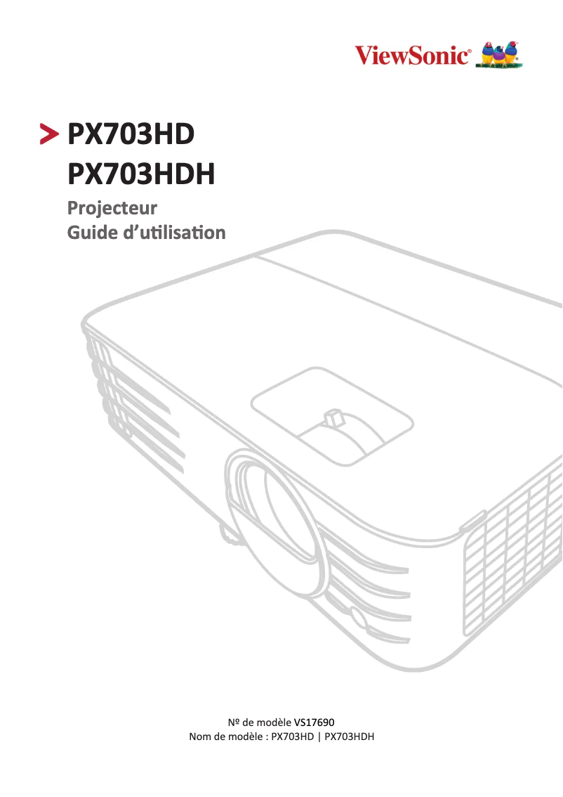 Image de la première page du manuel de l'appareil PX703HD